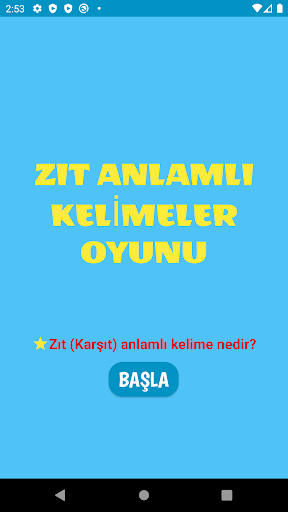 Android application ZIT ANLAMLI KELİMELER screenshort