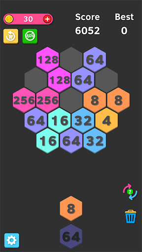 Android application Hexa Merge - Sort to 2048 screenshort