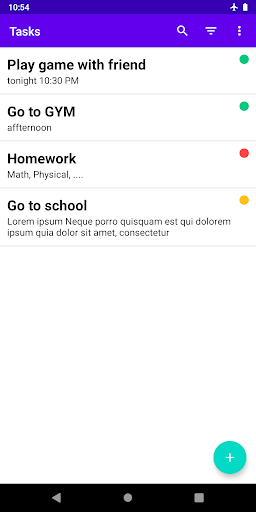 Android application TODO-er: Simple note, reminder screenshort