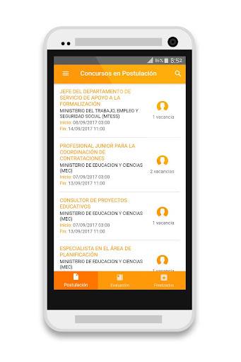 Android application Concursa PY screenshort