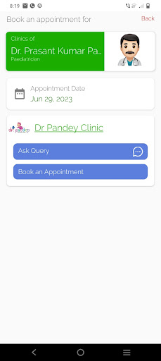 Dr. Pandey Clinic Screen 2