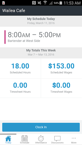 Android application ZoomShift Employee Scheduling screenshort