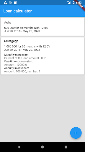 Credit calculator (with early Screen 3