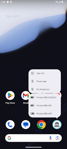 Android application Private DNS Switcher screenshort