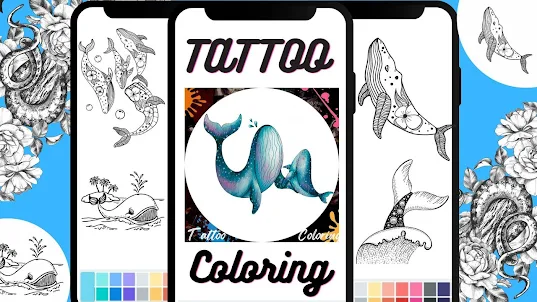 Tattoo Whale Coloring Book