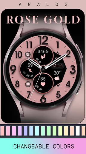 Rose Gold Analog Watch Face Screen 3