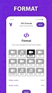 VCE-Format: Change Video Codec