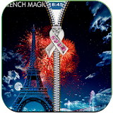 Paris Night Zipper Lock Screen icon