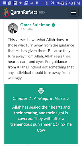QuranReflect Screen 2