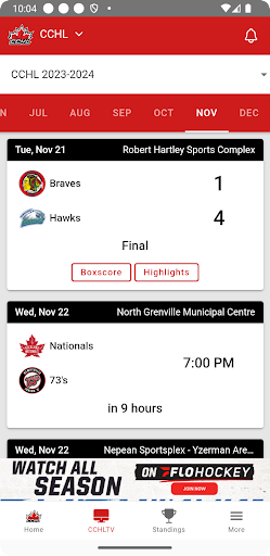 CCHL Screen 3