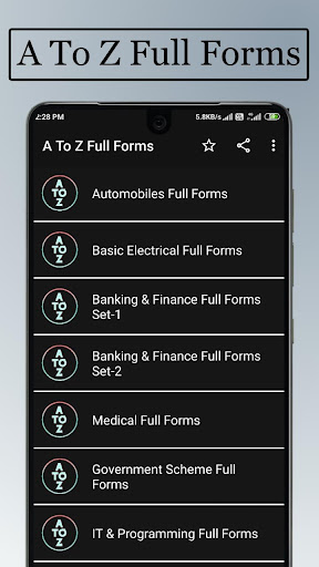 A To Z Full Forms Abbreviation Screen 3
