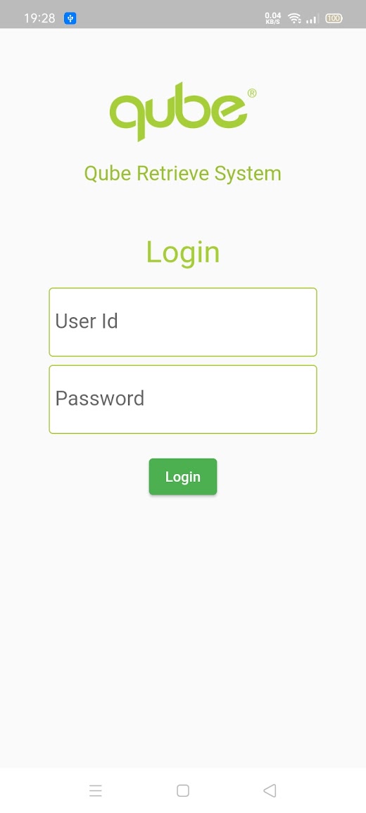 Android application Qube Retrieve System screenshot