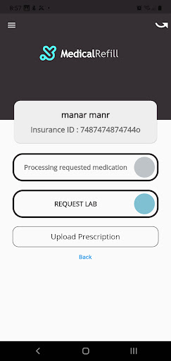 Android application Medical Refill screenshort