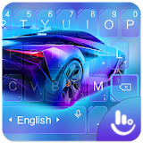 Cool Neon Blue Sports Car Keyboard Theme icon