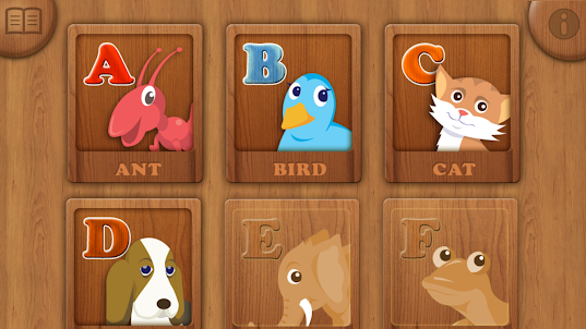 AlphabetPuzzle:Animal A to I