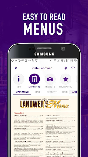 Android application Sirved - Restaurant Menus screenshort