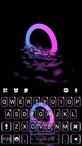 Neon Water Loop Keyboard Backg