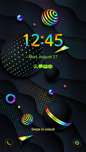 Black Wave Ball - Wallpaper Screen 2