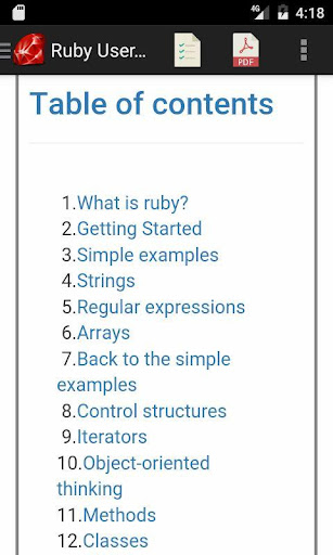 Ruby Language Users Guide Screen 2