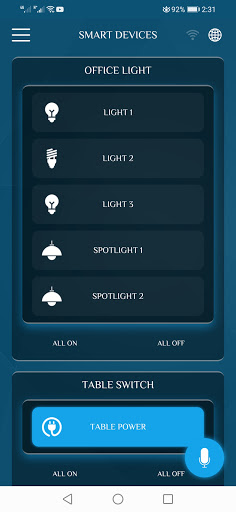 Android application UP smart solution screenshort
