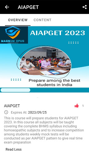 Android application Magnum Opus Homoeopathy screenshort