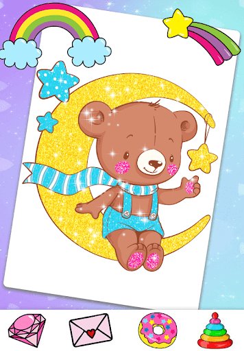 Android application Glitter Teddy Bear Coloring screenshort
