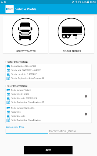 Android application Kinesis ELD screenshort