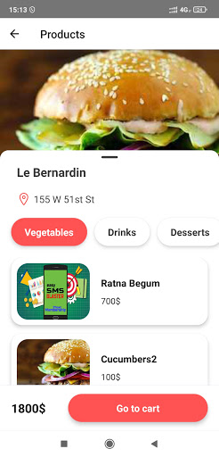 Android application Food Hunter - Demo screenshort