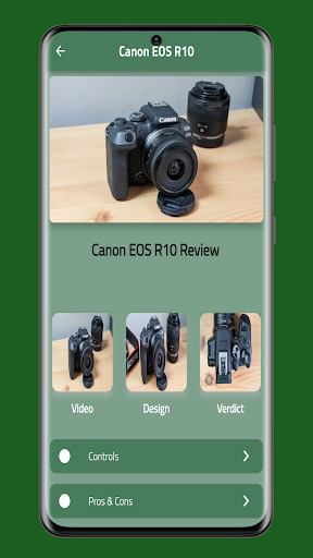 Android application Canon EOS R10 Guide screenshort