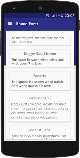 Android application Round fonts for FlipFont screenshort