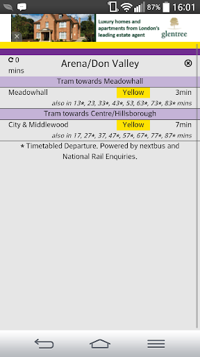 Sheffield Tram Live Screen 3