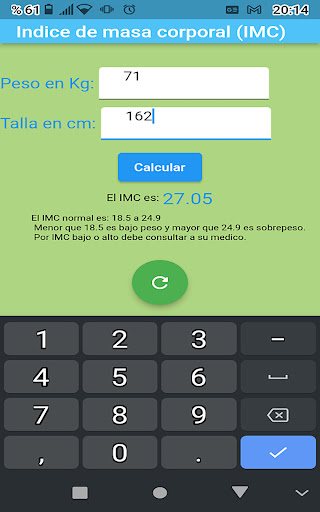 Indice de masa corporal(IMC) screenshot 22