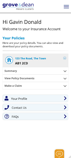 Grove and Dean Insurance Screen 2