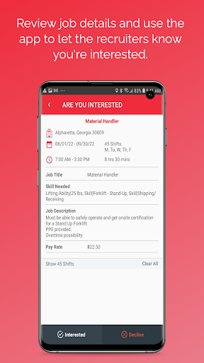 The Job Center Screen 3