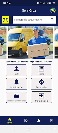 Android application Messenger Servicruz Mensajero screenshort