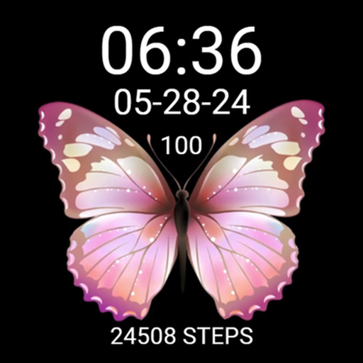 Cute Pink Butterfly Rose Gold logo