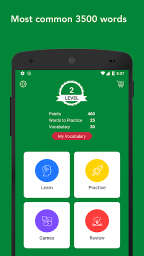 Learn Hungarian Vocabulary Screen 2
