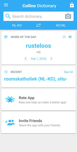 Android application Korean-Dutch Dictionary screenshort