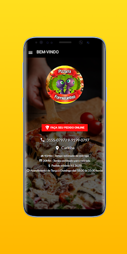 Android application Pizzaria Formiguinhas screenshort