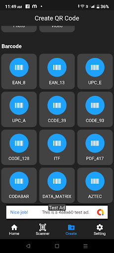 QR Code Generator & Scanner Screen 2