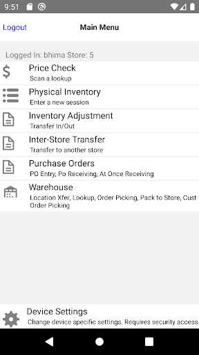 Android application Stratus Mobile Inventory screenshort