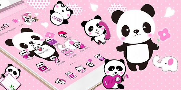 Pink Lovely Panda Theme For PC installation