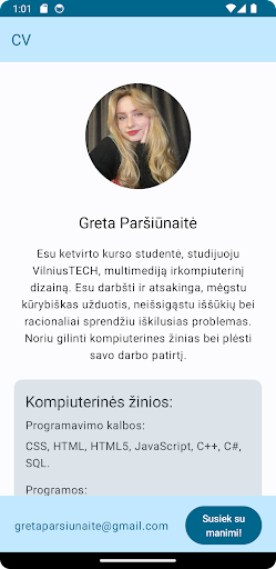 Android application GretosCV screenshort