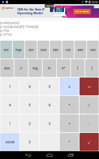 Derivatives Calculator Screen 3