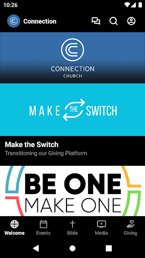Android application Connection Church Canton screenshort