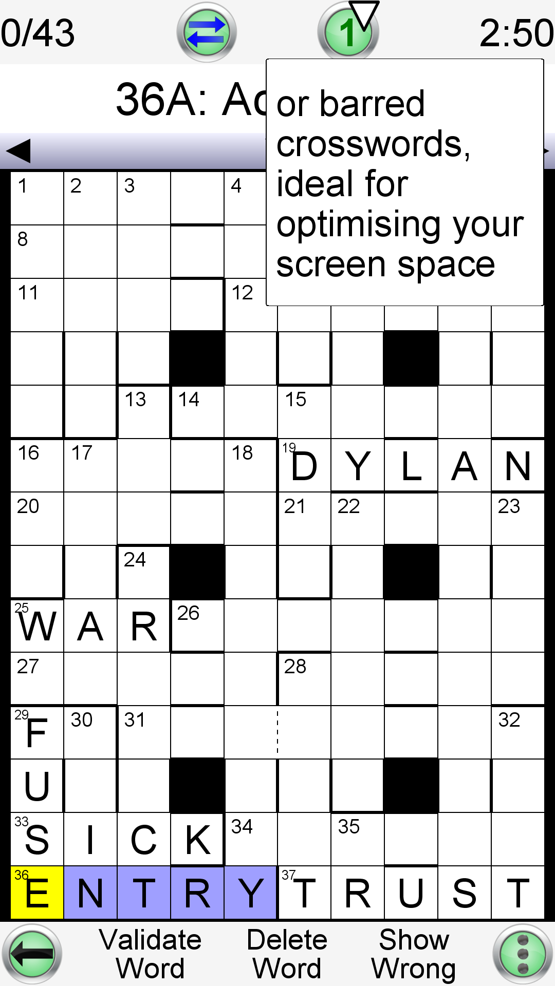 Android application Crossword Unlimited screenshort