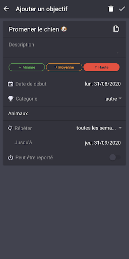 Mes objectifs Screen 2