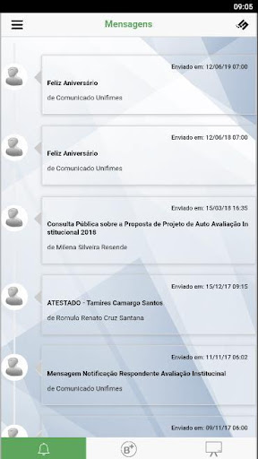 UNIFIMES Mobile Professor Screen 2