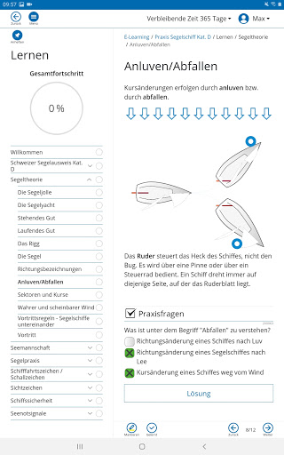 BoatDriver Praxis Segelschiff Screen 2