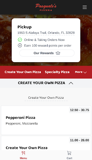 Pasquales Pizzeria Screen 2